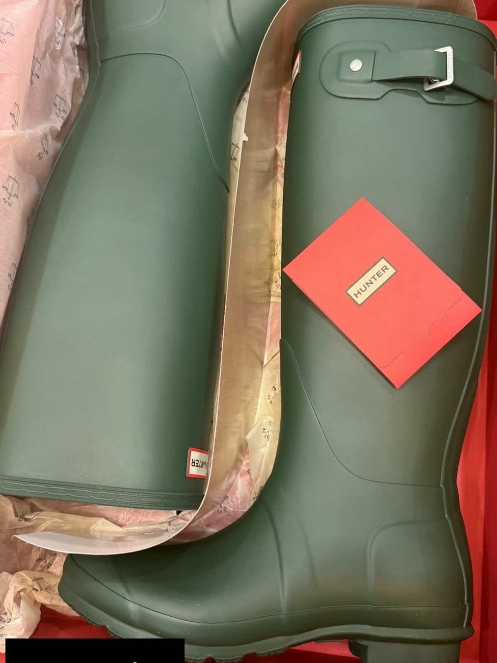 Hunter Tall Matte Green Rubber Rain Boots
